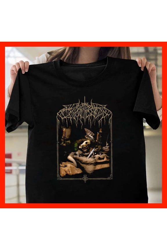 Gothic Dark Art T-Shirt Macabre Skull & Fur Ritual Design Black Metal Band Merch Style G1792, for Unisex, Inclusive Sizing to 5XL
