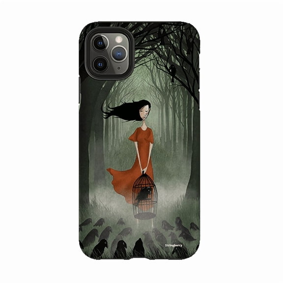Gothic Dark Art The Raven Girl Mystery Bird Fantasy G332 Compatible Phone Case for iPhone 17, 16, 15, 14, 13, 12, and 11 Pro Max