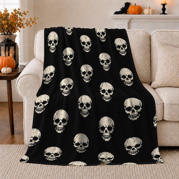 Gothic Dark Art Vintage Gothic Motif Pattern, Dramatic Gothic Scene, Warm Flannel Blanket for Home Library and Reading Nook, Art Lovers Housewarming Gift, Gothic Home Decor