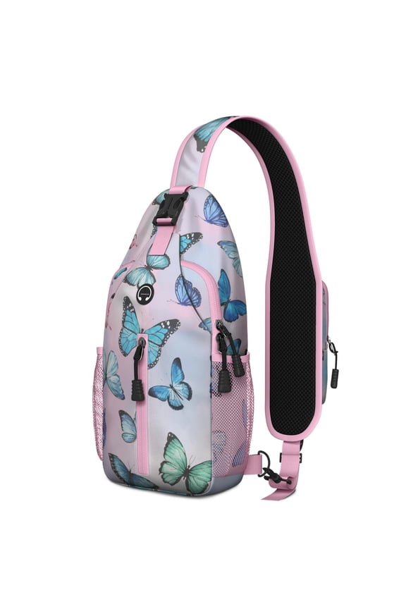 Gothic Dead Day Skull Sling Backpack – Lightweight, Anti-theft Pocket, Water-resistant – Mexican Floral Mandala Skeleton Retro Travel Chest Bag