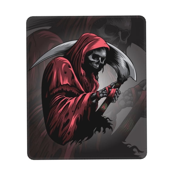 Gothic Death Skull Grim Reaper Gaming Mouse Pad 7 x 8.6 in Rectangle Computer Mousepad Mat Non-Slip Rubber Base for Office Laptop PC