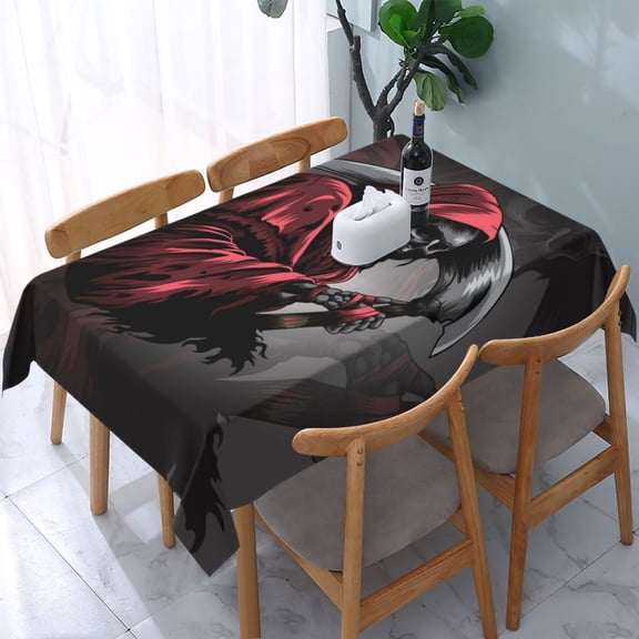Gothic Death Skull Grim Reaper Rectangular Tablecloth 54"x 72" Waterproof Rectangle Table Cover Cloth for Kitchen Dining Room Picnic Home Party