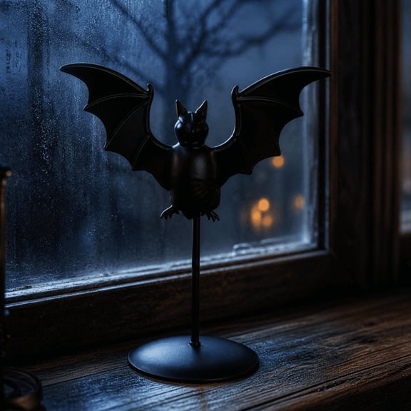 Gothic Decor Bat Halloween Candle Holder, Halloween Decorative Iron Bat Candlestick for Home-Goth Gift Candle Stick Holder, Spooky Indoor/Outdoor Party Decoration (#B, 7.4" x 10.2" x 3.5" )