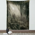 thumbnail image 1 of Gothic Decor Wall Hanging Tapestry, Photo of Dark Forest Scenery with Sunbeams and Fog Vintage Nostalgic Colors Gothic Fantasy Art, Bedroom Living Room Dorm Accessories, 60 X 80 Inches, by Ambesonne, 1 of 5