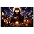 thumbnail image 1 of Gothic Design Halloween Banner Skeleton Decoration Spooky Night Graveyard Scene for Party Decor Haunted House Theme, 1 of 9
