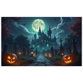 thumbnail image 1 of Gothic Design Halloween Banner Spooky Castle Jack O Lantern Decorative Spooky Scene Pumpkin for Halloween Party Yard Decor, 1 of 9