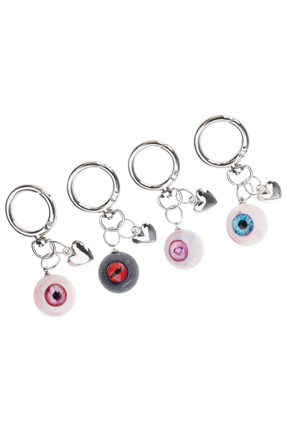Gothic Devil Eye Heart Keychain Handmade Resin Charm For Halloween Party Unique Horror Gift