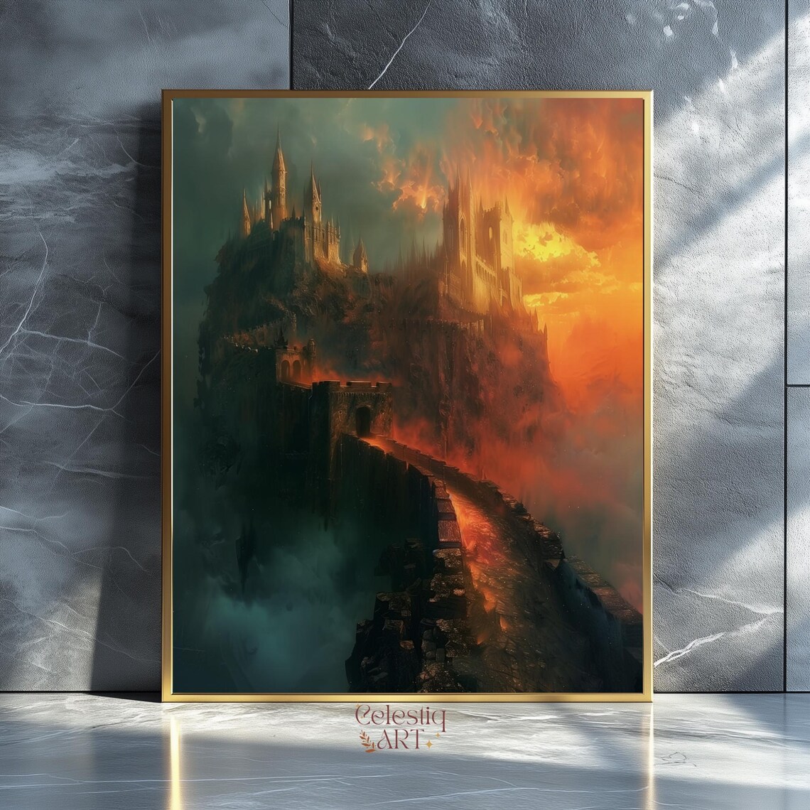 Gothic Dracula Castle Art Print, Dark Academia Cathedral Digital ...
