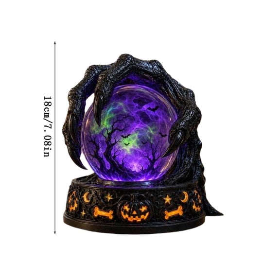 Gothic Dragon Claw LED Crystal Ball Lamp for Dark Aesthetic Decor, Fantasy Resin Dragon Claw Night Light, Witchy Table Lamp, Mystic Orb Light for Bedroom Shelf Altar Halloween Decoration