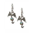 thumbnail image 1 of Gothic Dragon Dangle Earrings Silver Finish Pewter Mystical Jewelry by Real Metal #955AB, 1 of 5