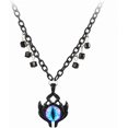thumbnail image 1 of Gothic Dragon Eye Pendant Necklace, Black Chain with Blue Crystal, Hip-Hop Style Collarbone Statement Jewelry for Men as well as Women[h223], 1 of 2
