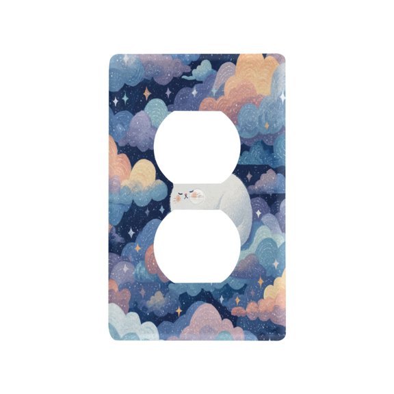 Gothic Dream Cat Decorative Wall Plate, Flame Retardant PC Plastic Light Switch & Outlet Cover with Mounting Screws Fits Duplex Outlets