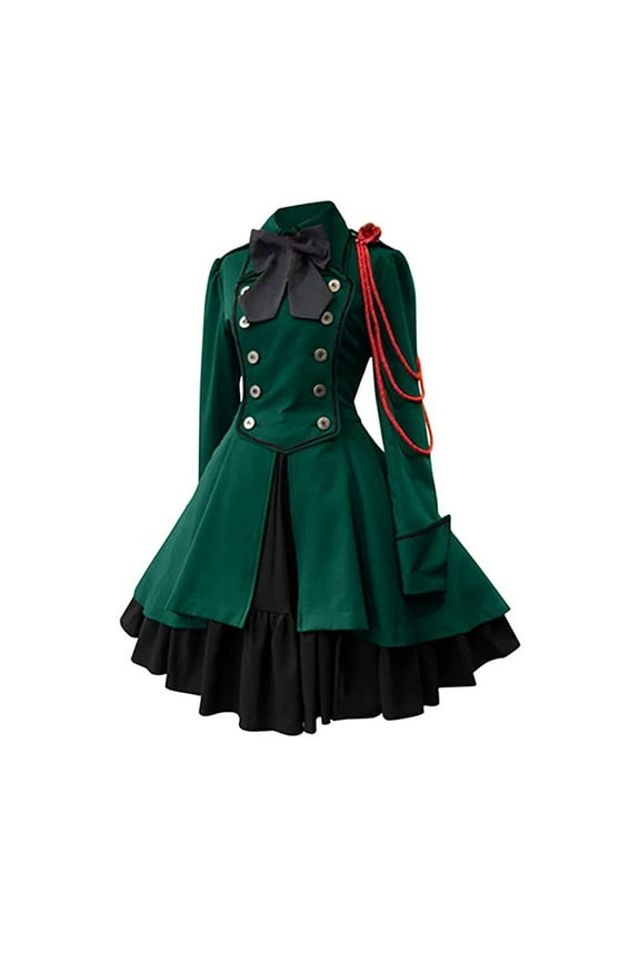 Gothic Dress Women Renaissance Dress Vintage Medieval Dress Goth Retro Punk Halloween Dress Party Costumes A-Line Fancy Dress Rockabilly Swing Dress