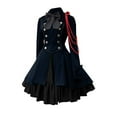 thumbnail image 1 of Gothic Dress Women Renaissance Dress Vintage Medieval Dress Goth Retro Punk Halloween Dress Party Costumes A-Line Fancy Dress Rockabilly Swing Dress, 1 of 2