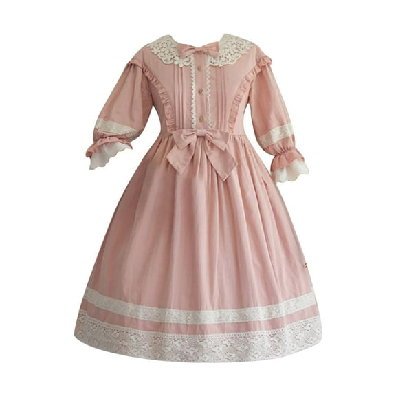 Gothic Dress for Women Floral A Line Long Sleeve Renaissance Dresses Solid Fashion Lightly Medieval Dress Elegant Flowy Dress Halloween Cosplay Dress Set