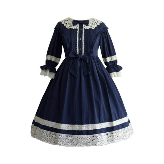 Gothic Dress for Women Floral A Line Long Sleeve Renaissance Dresses Solid Fashion Lightly Medieval Dress Elegant Flowy Dress Halloween Cosplay Dress Set