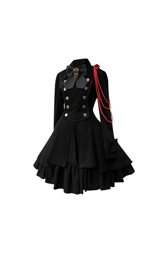 Gothic Dress Women Renaissance Dress Vintage Medieval Dress Goth Retro Punk Halloween Dress Party Costumes A-Line Fancy Dress Rockabilly Swing Dress