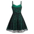 thumbnail image 1 of Gothic Dress for Women Steampunk Embroidered High Low Dress Sleeveless Cami Retro Dress Vintage Lace up Corset Dresses, 1 of 5