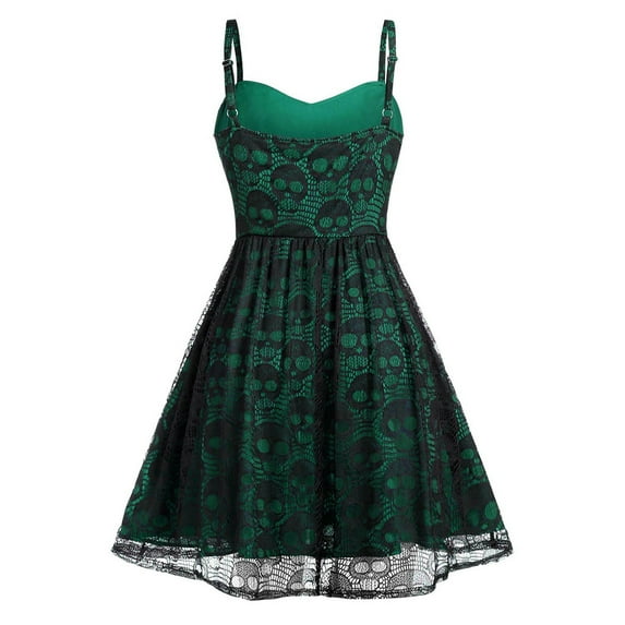 Gothic Dress for Women Steampunk Embroidered High Low Dress Sleeveless Cami Retro Dress Vintage Lace up Corset Dresses