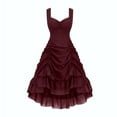 thumbnail image 1 of Gothic Dress for Women Victorian Steampunk High Low Ruffle Layered Sleeveless Party Cosplay Costume Dresses, 1 of 4