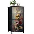 thumbnail image 1 of Gothic Dresser for Bedroom with 4 Storage Drawers Colorful Wildflower Bouquet Soft Pastel Oil Painting Style Dressers Chest of Drawers Steel Framed Fabric Closet Organizers for Dorm Entryway, 1 of 8