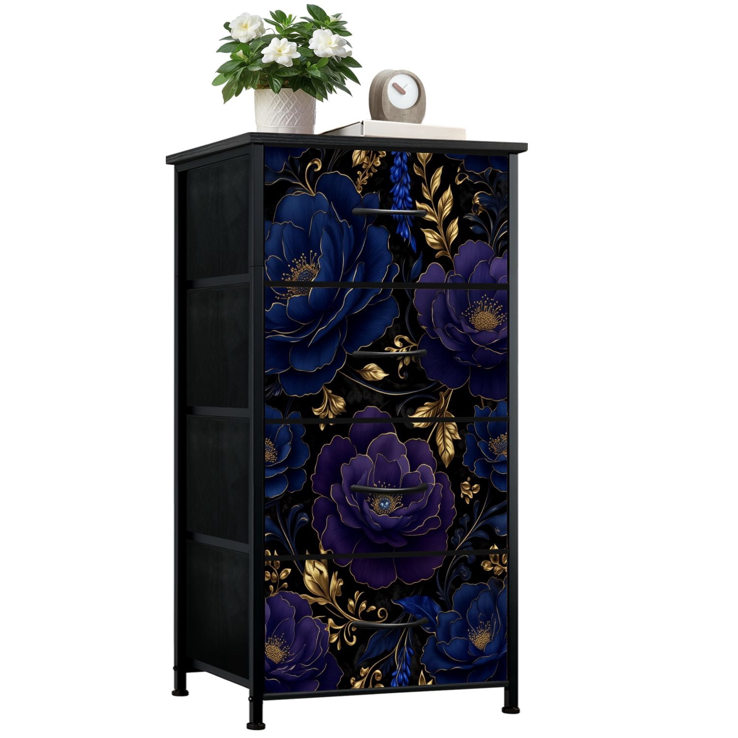 dark purple dresser Chest of Drawers Large Vintage Storage Country Chic Paint Chalk Style All Make Believe Nursery - Project