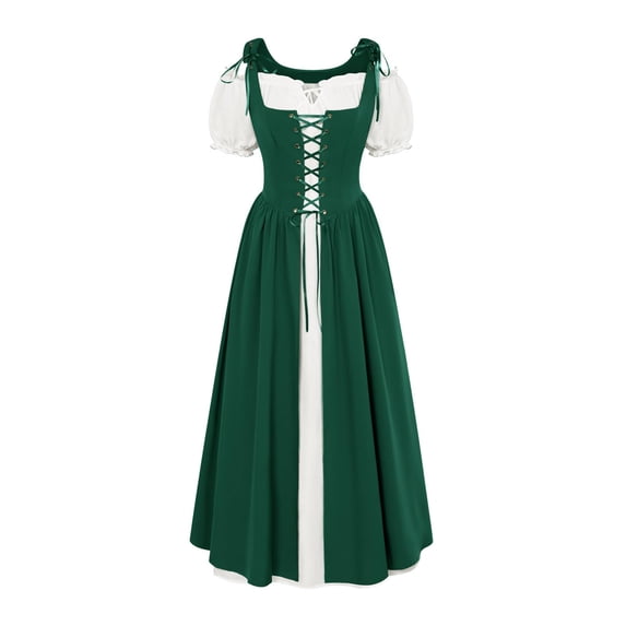 Gothic Dresses for Women Off Shoulder Short Sleeve Witch Victorian Dress Vintage Medieval Halloween Costume Dress S-2XL