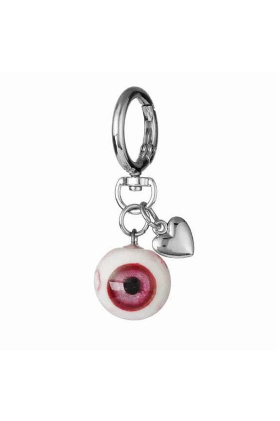 Gothic Evil Eye Keychain, Realistic 3D Eyeball Charm Key Ring, Creepy Horror Keychain Accessory for Halloween, Punk, Emo Style, Everyday Use
