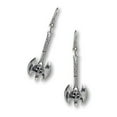 thumbnail image 1 of Gothic Executioner's Axe and Skull Silver Finish Medieval Renaissance Earrings Real Metal #412, 1 of 6