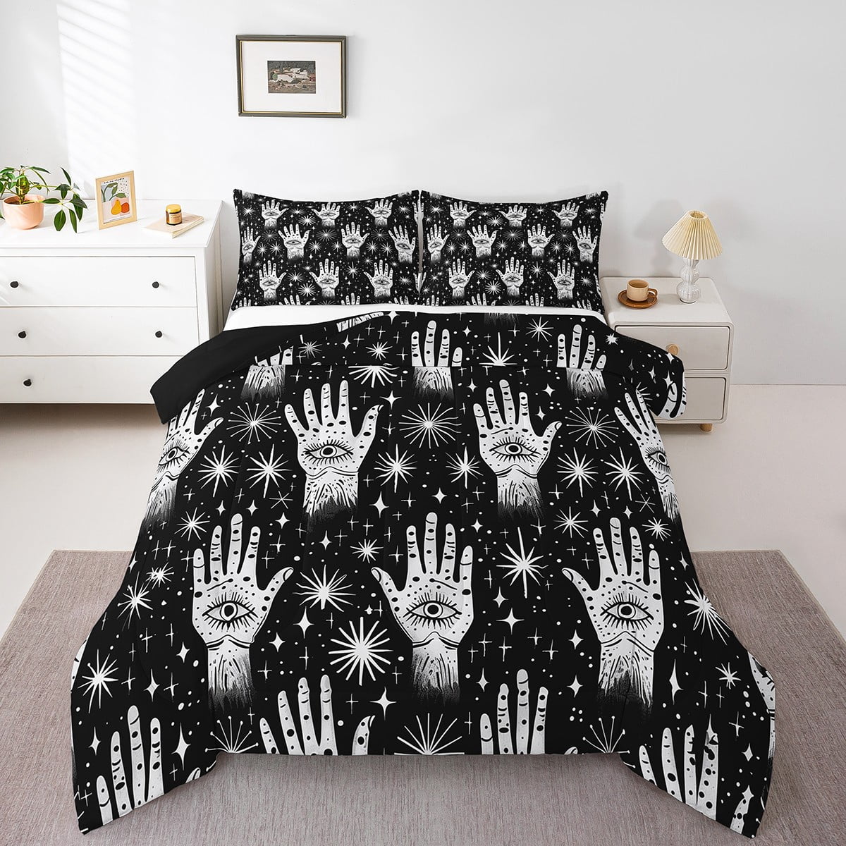 Gothic Eye Kids Down Comforter Black Goth Comforter Set,Galaxy Decor ...
