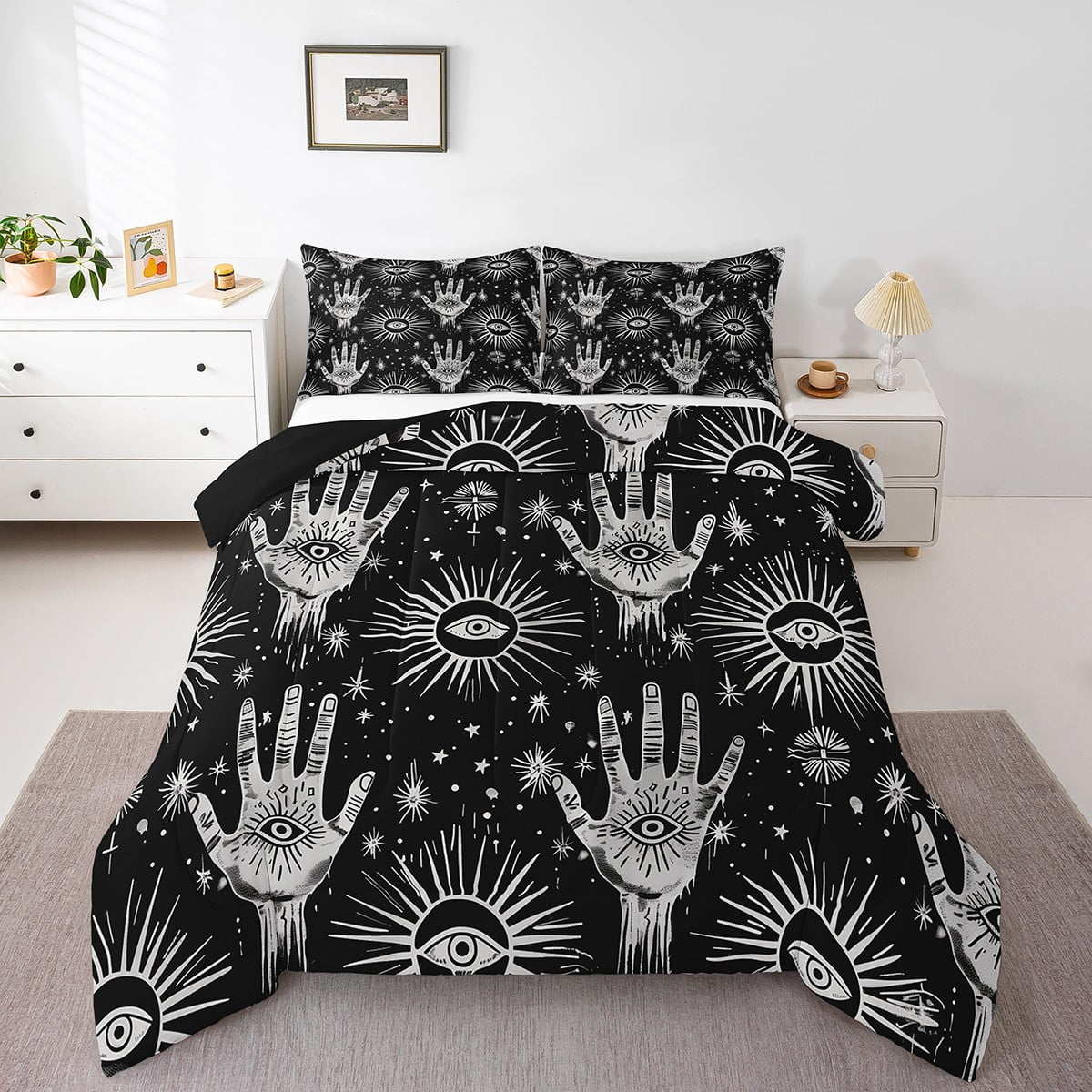 Gothic Eye Queen Bedding Sets Gothic Spooky Comforter Set Teens,Galaxy ...