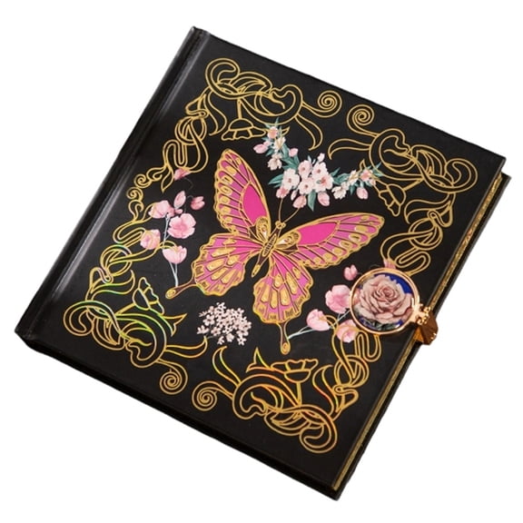 Gothic Fairy Tale Butterfly Hardcover Notebook, Magnetic Buckle, 128 Sheets D