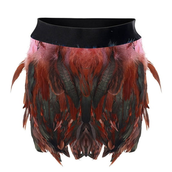 Gothic Feathery Skirt For Festivals Color Irregular Dance Skirt For Parties Bars And Jazz Events