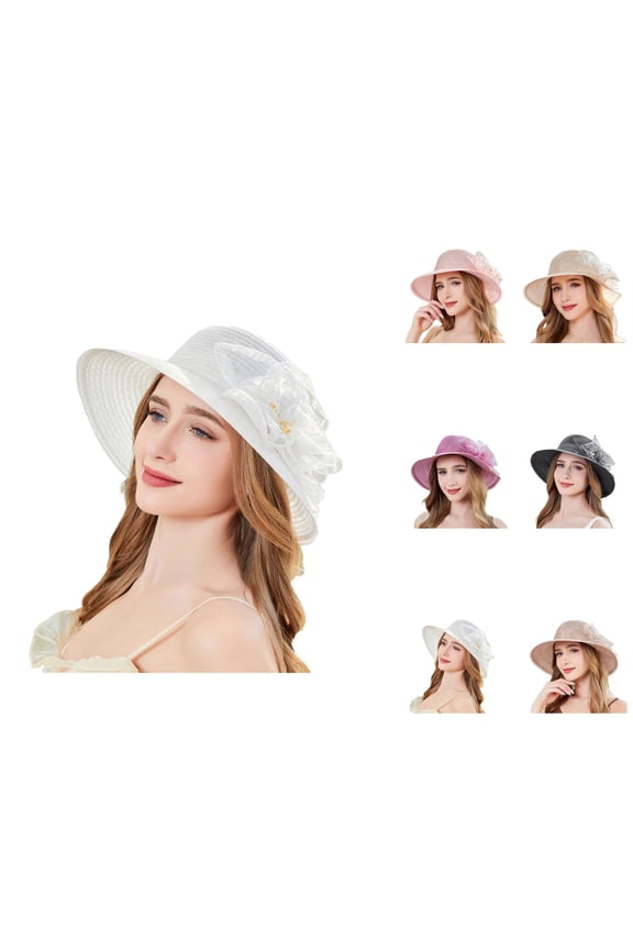 Gothic Fedora Beret And Flat Cap, Red Beret, Slouchy Beret, for Solar Fan Hat Women's New Summer Fisherman Hat Sun Hat Elegant Temperament Sunshade Hat Large Brim Sunscreen Hat