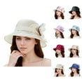 thumbnail image 1 of Gothic Fedora Flat Cap And Beret Red Straw Perfect for Military Ladies Hat Bridal Wedding Tea Party Outdoor Elegant Temperament Sun Flower French Bowler Shade Lace Basin, 1 of 4