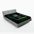 thumbnail image 1 of Gothic Fitted Sheet, Image of the Gate of a Dark Old Haunted House Cemetery Dead Myst Fiction Art Print, Soft Decorative Fabric Bedding, Full Size, Grey Green, by Ambesonne, 1 of 2