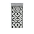 thumbnail image 1 of Gothic Fitted Sheet & Pillow Sham Set, Halloween Horror Theme Spooky Skeleton Bones Dark Skulls Checkered Pattern, Decorative Printed 4 Piece Bedding Decor Set, Twin, White Black, by Ambesonne, 1 of 3