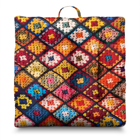 Gothic Floor Pillow 22x22 Inch Large Square Meditation Cushion, Dutch Velvet, Dark Aesthetic for Yoga & Lounge Seating