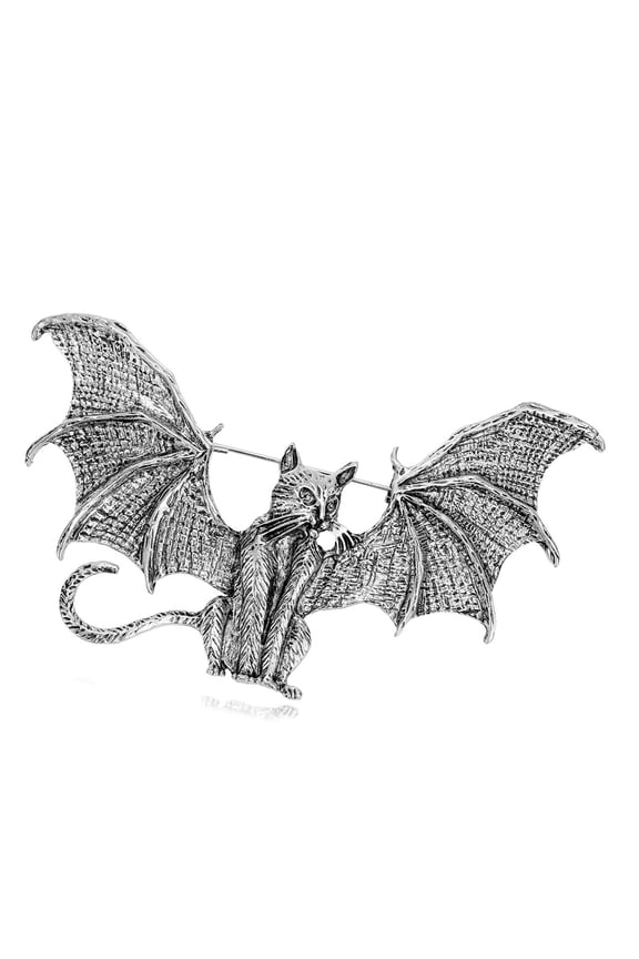 Gothic Flying Bat Brooch Unique Retro Design Metal Fashion Accessory Gift