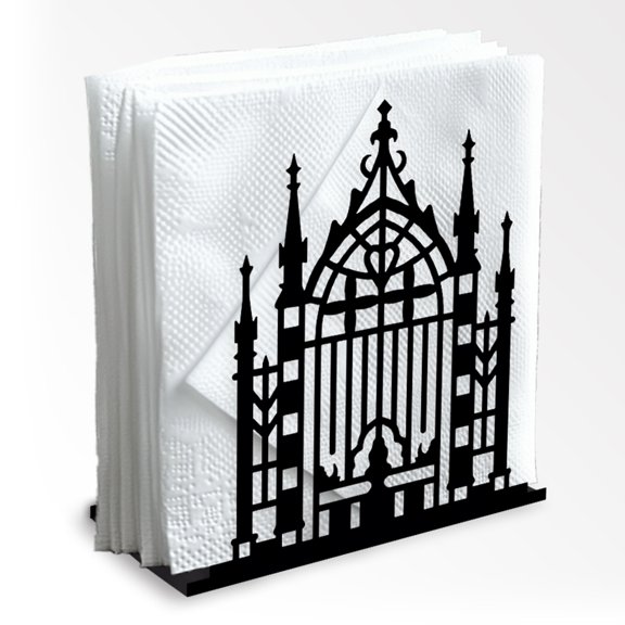 Gothic Gate Decorative Black Metal Napkin Holder