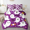 Gothic Ghost Bed in a Bag King Size Comforter Set 7 Pieces,Spiderwebs