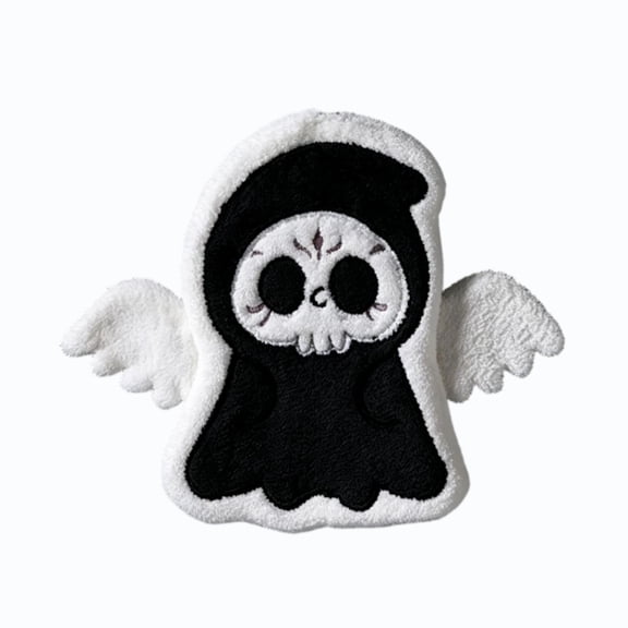 Gothic Ghost Shaped Hand Towels with Hanging Loop - Corals Fleece Water Absorb Decor Cloth For Kitchen Bathroom Halloween Indoor Wall Hanging Cleaning Rag