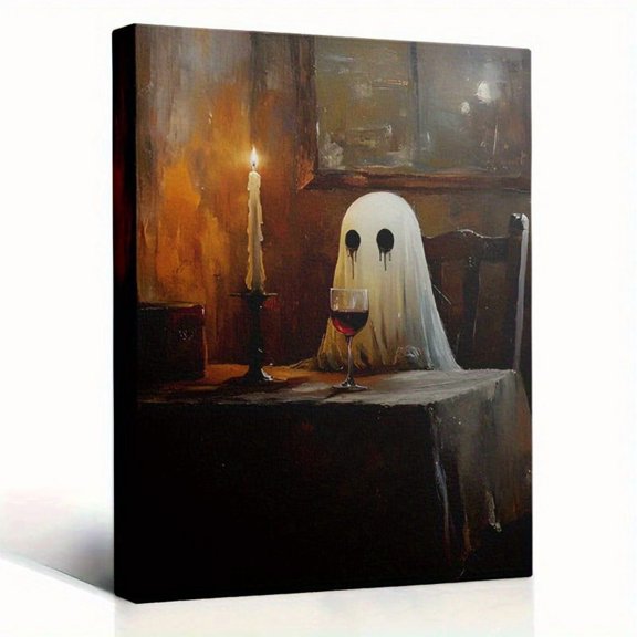 Gothic Ghost Wine Wall Art Print, Bar Room Decor