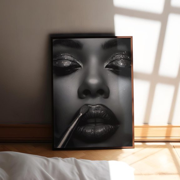 Gothic Glam Makeup Wall Art Print, Unframed Paper Poster 8x10in