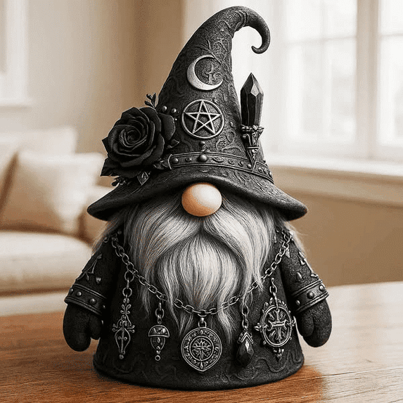 Gothic Gnome Figurine - Dark Fantasy Home Decor Ornament, Unique Shelf Decoration for Living Rooms, Bedrooms & Offices, Collectible Gothic-Inspired Statue to Elevate Home Style, Color, 1pc