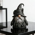 thumbnail image 1 of Gothic Gnome Figurine, Dark Style Resin Gnome Statue for Home Garden Decor, Gothic Themed Gnome Ornament for Shelf Tabletop Patio Yard Accent, Black, 4.92in/12.5cm, 1 of 9