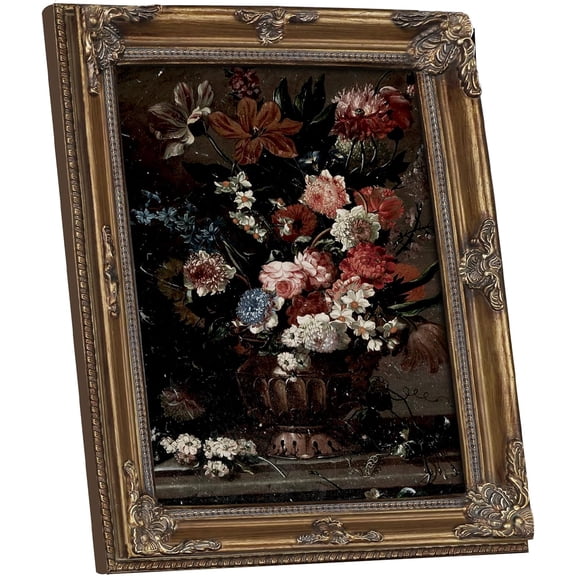 Gothic Gold 11x14 Vintage Picture Frame with Mat for 8x10 or 11 x 14 Photos, Real Glass, Ornate Victorian Baroque Frames for Wall Hanging