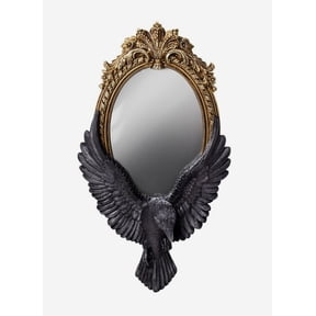 Gothic Golden Baroque Style Raven's Gaze Decorative Vanity Wall Hanging Mirror