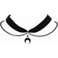 thumbnail image 1 of Gothic Goth Moon Choker, Black Crescent Moon Choker, Moon Necklace, Gothic Choker, Goth Choker, Black Choker, Black Velvet Choker, Halloween Christmas, 1 of 5