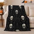 thumbnail image 1 of Gothic Gothic Motif Rose Damask Pattern Decorative Accent, Dramatic Botanical Garden Scene, Warm Flannel Blanket for Sunroom and Reading Nook, Garden Lovers Housewarming Gift, Gothic Home Decor, 1 of 9